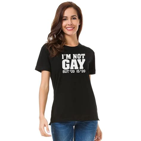 Funny Clothes 2018 New Fashion Womens T Shirt I Am Not Gay Printed Short Sleeved O