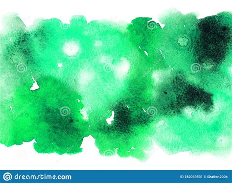 Hand Painted Watercolor Green Texture Stock Illustration Illustration