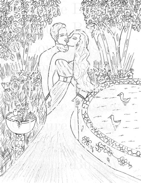 Romantic Coloring Page Printable Coloring Page Adult Etsy