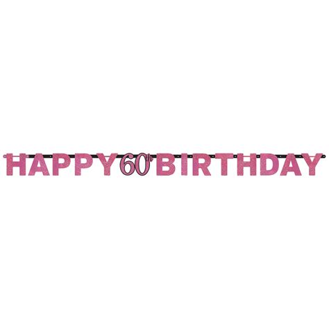 Pink Sparkling 60th Birthday Banners 18m