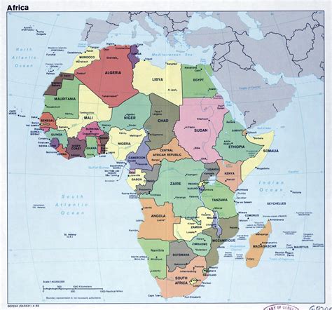 The political map of africa shows just how complex and diverse the continent, home to 54 countries and over a billion people really is. Large political map of Africa with major cities - 1985 ...