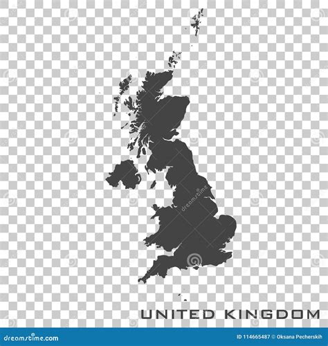 Vector Icon Map Of United Kingdom On Transparent Background Stock