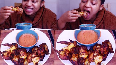 Mukbang Hot Spicy Chicken Wings Hot Spicy Chicken Wings Mukbang Extremely Yummy Youtube