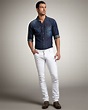 Lyst - Dsquared² Slim Distressed White Jeans in White for Men