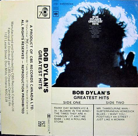 Bob Dylan Bob Dylans Greatest Hits Cassette Discogs