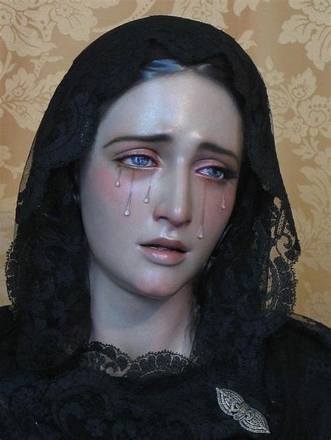 A lot of people come here to pray and light several candles devoted to the virgin. crying Mary statue (via MonoHorn.tumblr) | creative piety ...
