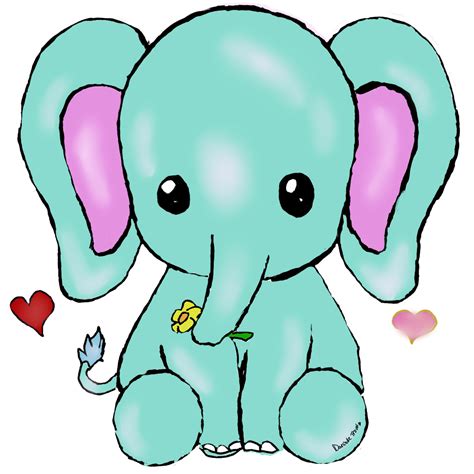 Drawing Elephants Kawaii Kawaii Cute Cartoon Elephant
