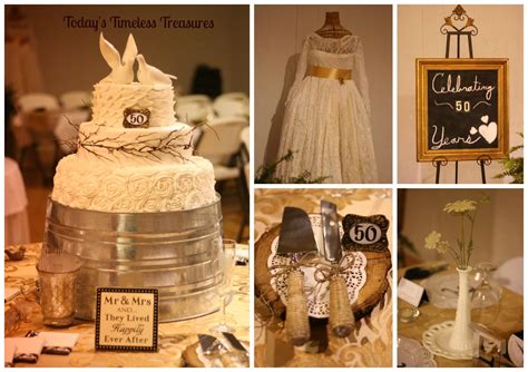 For your 5th anniversary party, incorporate subtle, wooden details into your décor to fit in with the year's wood theme. Today's Timeless Treasures: 50th Wedding Anniversary Party
