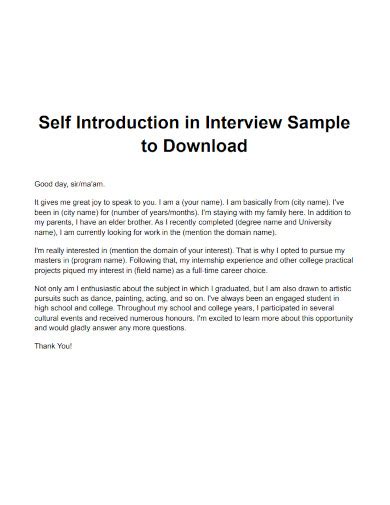 Free 5 Interview Introduction Samples In Pdf