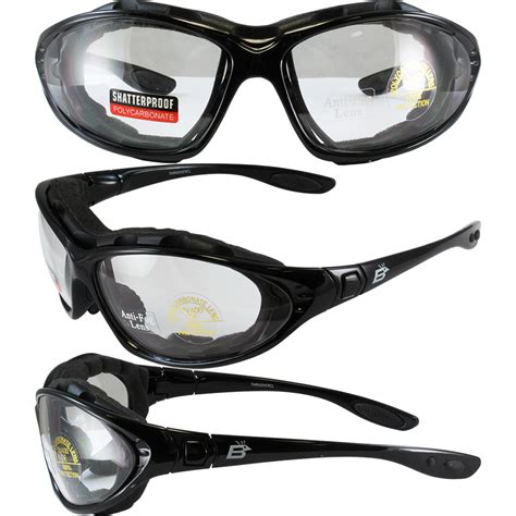 Birdz Thrasher Padded Motorcycle Riding Sunglasses Glasses Clear Ebay