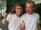 Malcolm Young (left) and Angus Young, two members of AC/DC when they ...