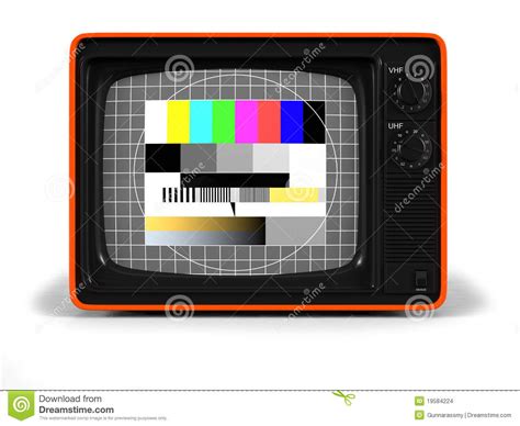 Retro Frontale De Testscherm Van Tv Stock Illustratie Illustration Of
