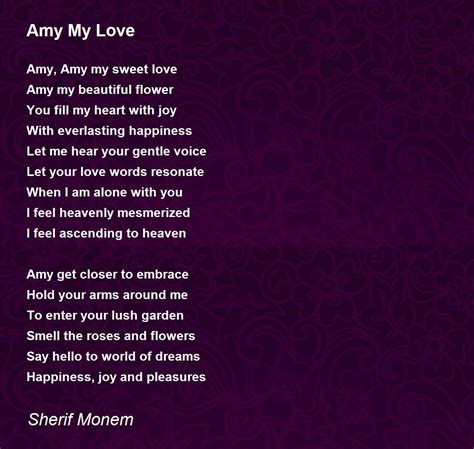 Amy My Love Poem By Sherif Monem Poem Hunter