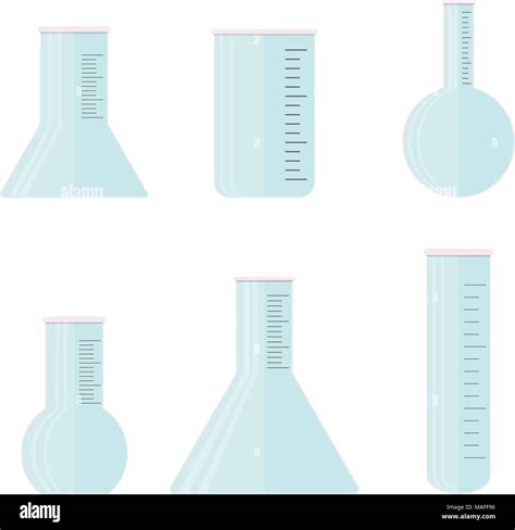 Glassware For Laboratory Flat Set Vector Collection Of Laboratory Glass Equipment For Chemistry