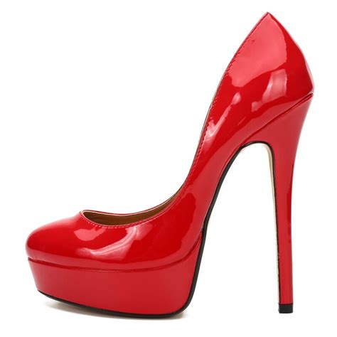 Sexy High Heels Shoes Women Large Size 46 48 Black Red Women S Heeled Platform Round