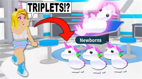 My Legendary Neon Unicorn Had Triplets In Adopt Me Roblox Youtube