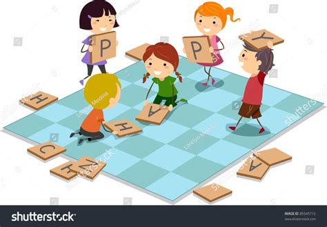 Illustration Kids Playing Board Game Stock Vector Royalty Free