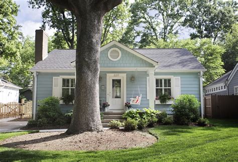 1940s Blue Bungalow Craftsman Exterior Charlotte By Bay Street