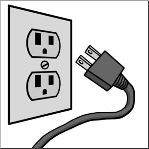 Clip Art Electricity Outlet Plug Grayscale Abcteach