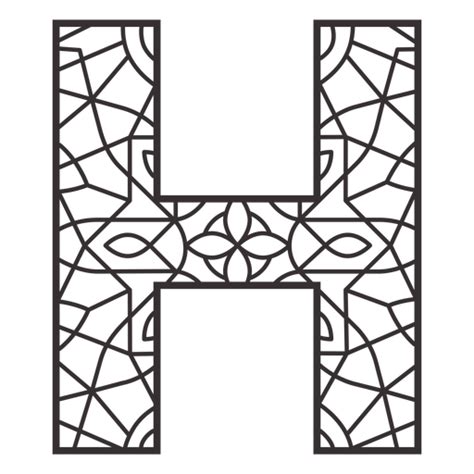 Alphabet Letter H Stroke Mandala Png And Svg Design For T Shirts