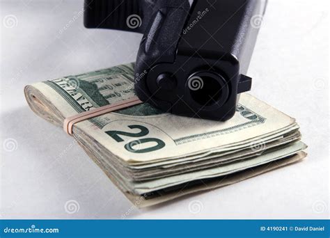 Gun And Money Stock Image Image Of Pistol Cash Money 4190241