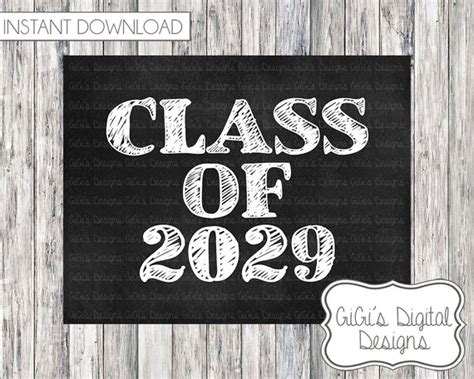 Class Of 2029 Graduation Sign First Day Of School Sign Class