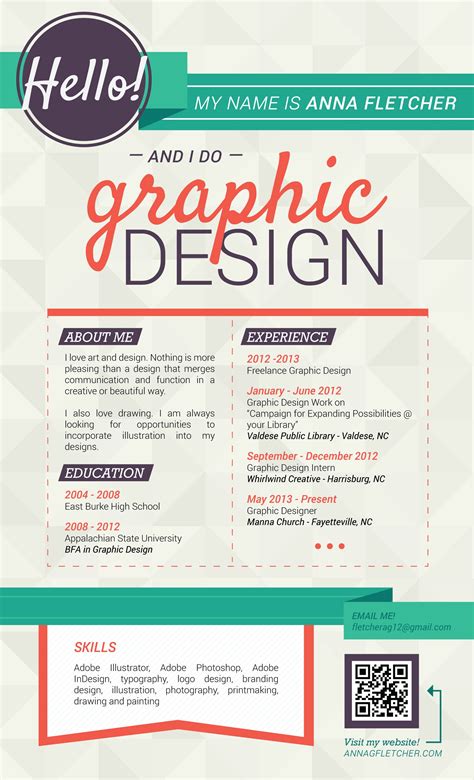 About Me Graphic Design Resume Freelance Graphic Design Resume Design
