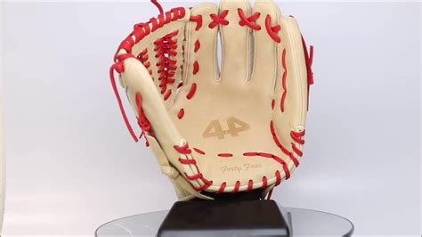44 Pro Custom Baseball Glove Signature Series Blonde Mesh Red Modified