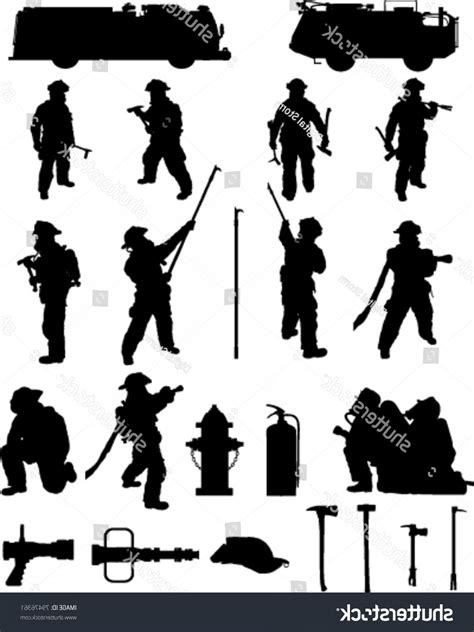 Firefighter Silhouette Vector At Collection Of