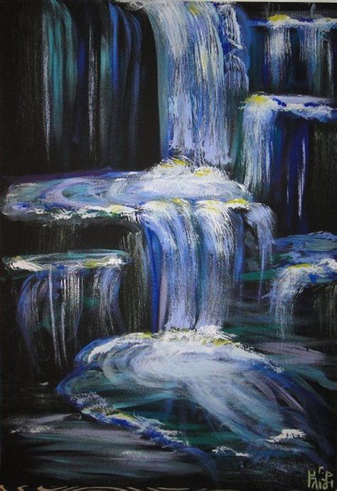 Waterfalls Acrylic Acrylic Painting Lessons Acrylic Painting Canvas