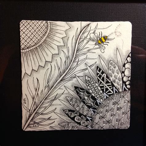 Zentangle with bumblebee | Zentangle art, Zentangle, Diy watercolor