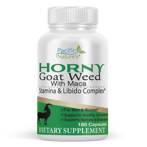 Pacific Natures Horny Goat Weed 1000 Mg Stamina And Libido Complex Plus Maca 600 Mg 180ct