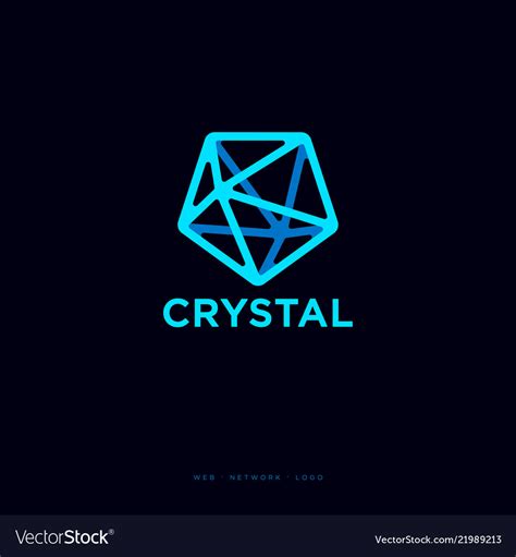 Crystal Logo Six Pointed Blue Letters Royalty Free Vector