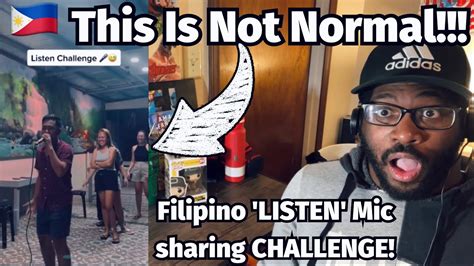 can all filipinos sing 🇵🇭 filipino listen mic sharing challenge on tiktok reaction