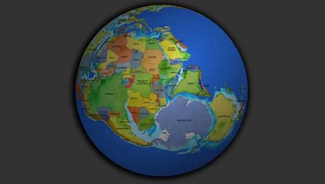 Interactive Map Of Pangea Pangaea With Borders And A 3d 59 Off