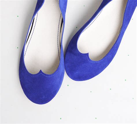 Blue Leather Ballet Flats Chaussure Mariee Something Blue Wedding