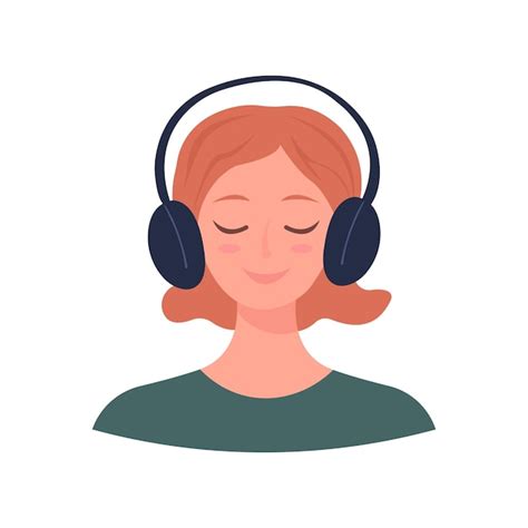 Mulher com fones de ouvido jovem mulher sorridente ouvindo música