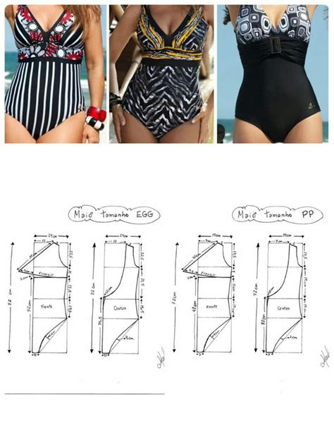 Traje De Baño Swimming Top Trend Fashion Beach Costuras Patrón