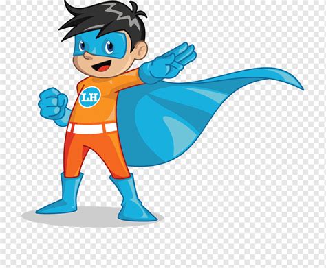 Super Herói Criança Menino Linha Tecnologia Estatueta Desenho Animado Garoto Criança Png