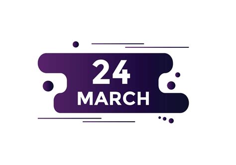 March 24 Calendar Reminder 24th March Daily Calendar Icon Template