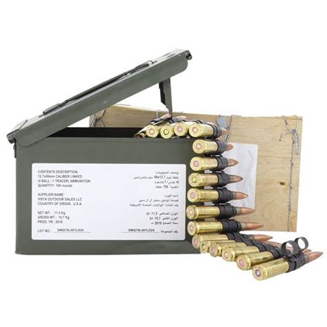 Federal 50 Bmg Linked Ammunition 100 Rounds M33 661 Grain Full Metal