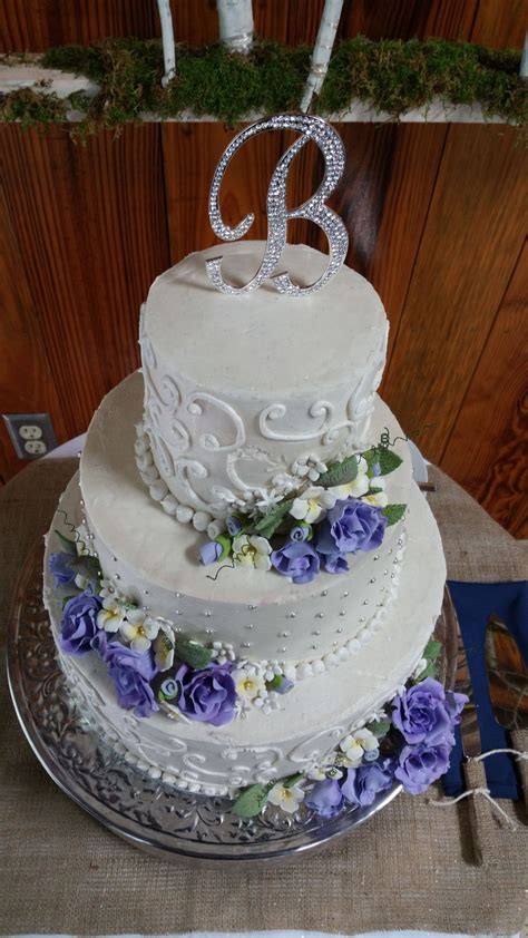 Lavender Rose Wedding Cake