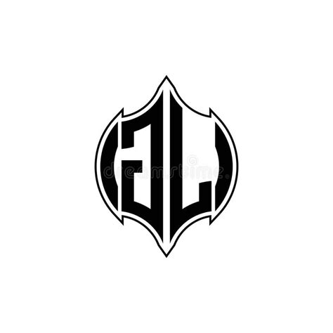 Gl Logo Monogram Geometric Shield Shape Style Stock Vector