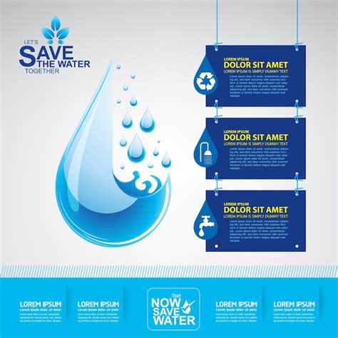 Premium Vector Save Water Poster Template