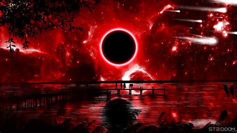 Red Eclipse Digital Art Wallpaper Hd Space 4k Wallpapers Images And