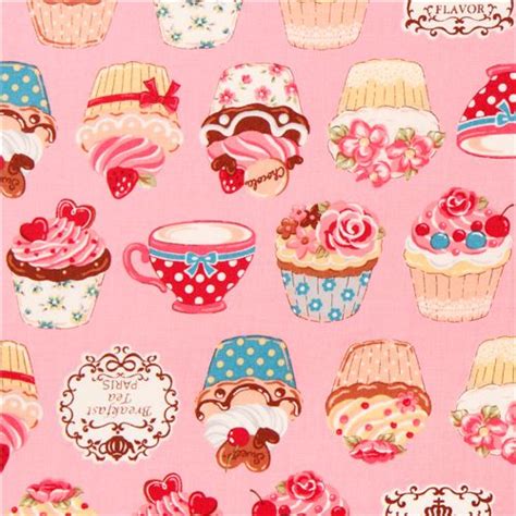 Rose Cosmo Cupcake Tea Fabric Japan Fabric By Cosmo Modes4u