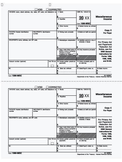 1099 Misc Payer Copy C