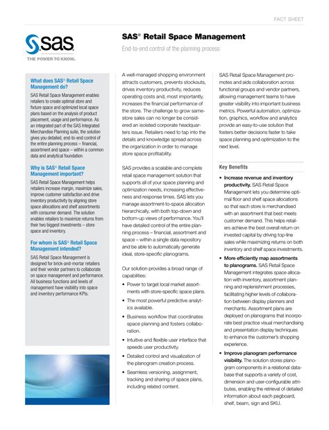 SAS® Retail Space Management