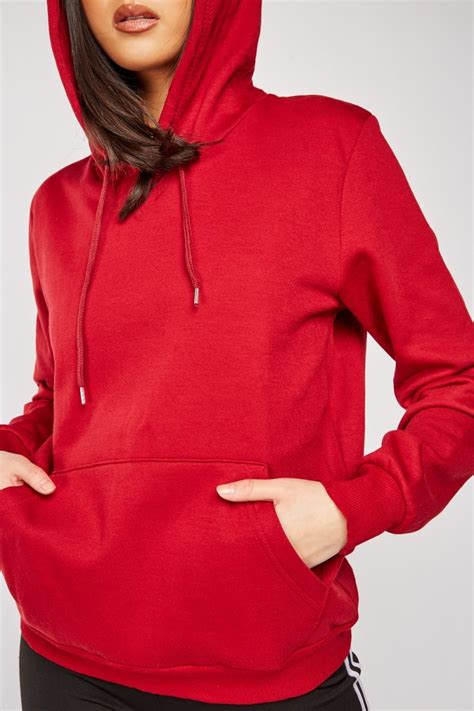 Pouch Pocket Front Cotton Hoodie Just 7
