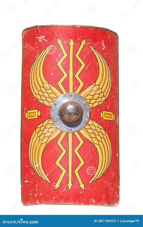 Shield Of A Soldier From Ancient Roman Empire Scutum Augusta Stock